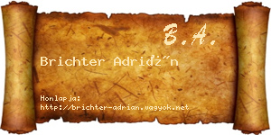 Brichter Adrián névjegykártya